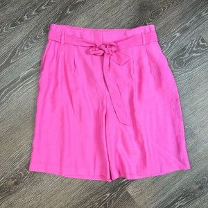 Boden High-Waist Pink Tie-Front Shorts